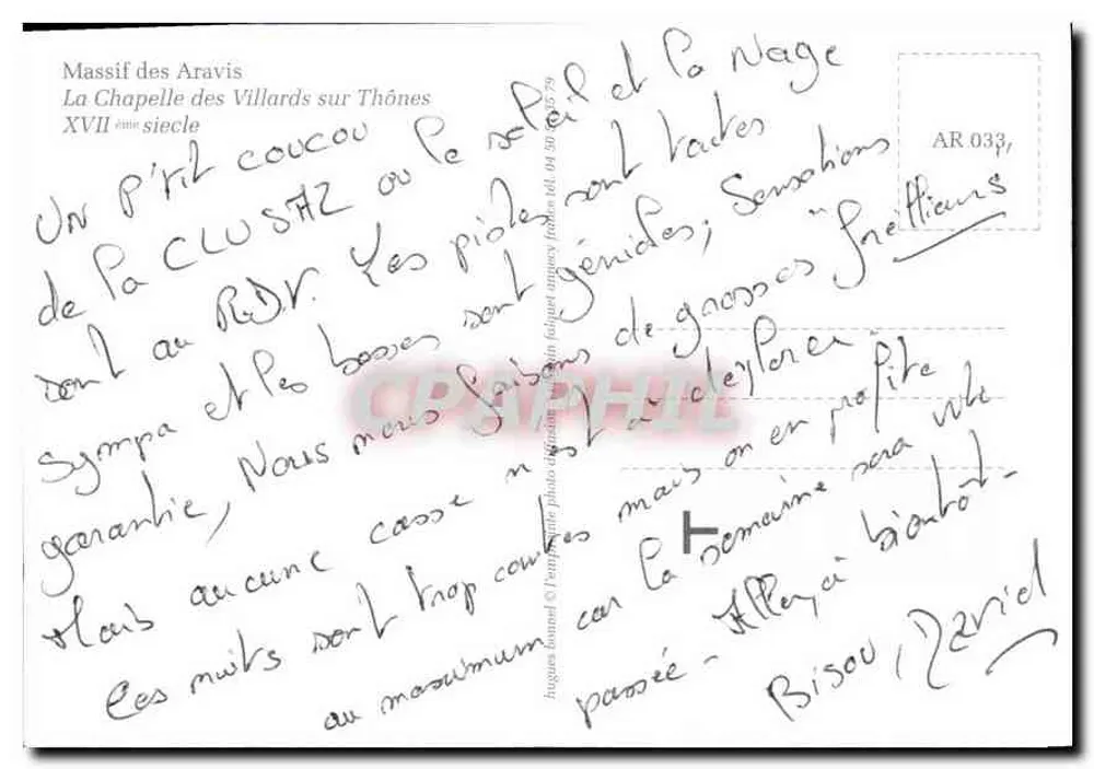 Les Aravis — Kapelle der Villards-sur-Thônes — Verlag AR 033 - Rückseite