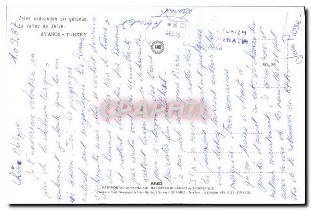 Zelve — Blick auf das Tal — Verlag ANG - Rückseite