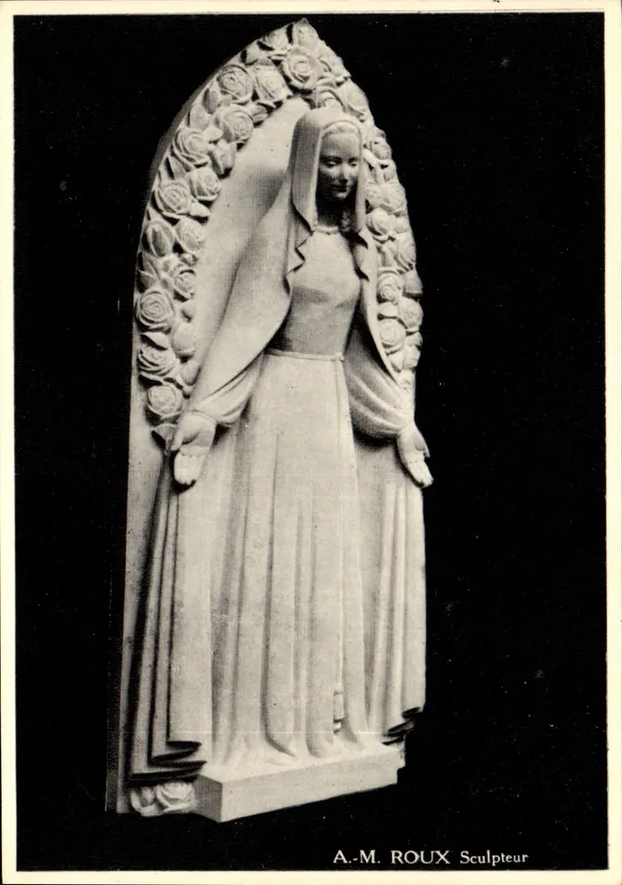 Statue der Notre-Dame de Miséricorde — Werk von A.-M. Roux, Bildhauer — Druckerei Combier - Vorderseite