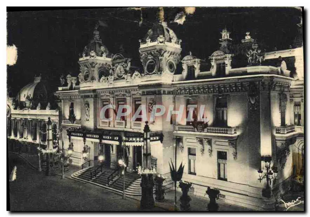 Monte-Carlo — Ansicht des Casinos in der Nacht — Les Éditions MAR, 4, Boulevard de Cimiez, Nice - Vorderseite