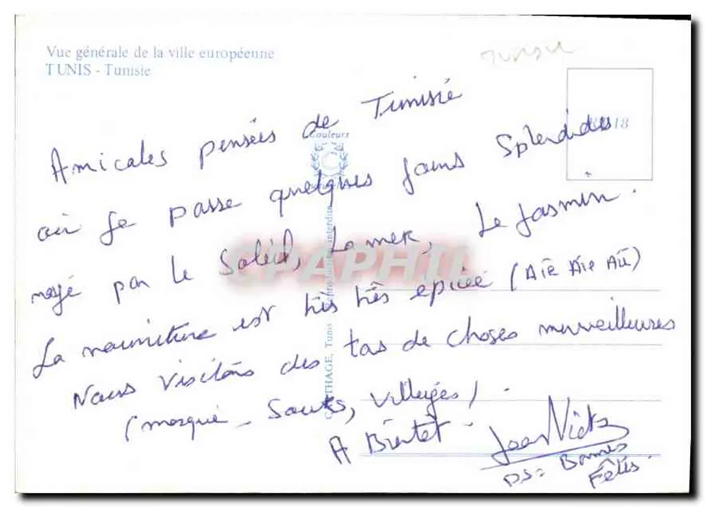Allgemeiner Blick auf die europäische Stadt — Tunesien — Verlag TUNISIE - Rückseite