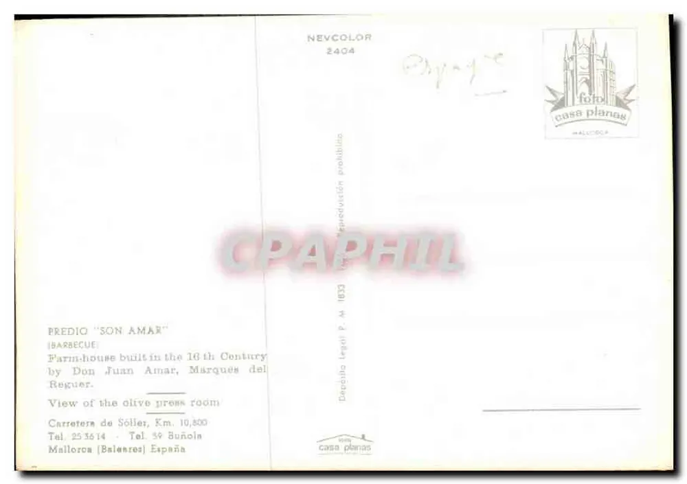 Ansicht des Olivenpresse-Raums — Grundstück 'Son Amar' — Verleger Casa Planas - Rückseite