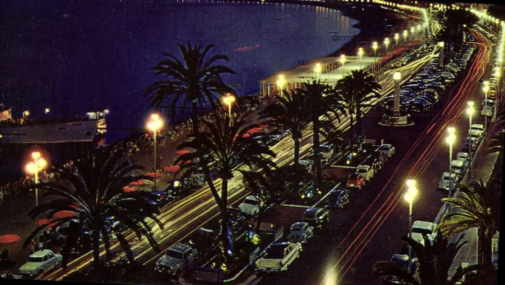 Nice — Promenade dos Ingleses à noite — Impresso na Itália - Frente