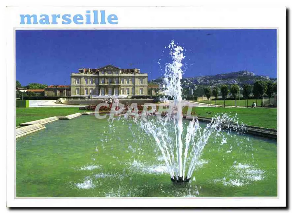 Garten des Parc Borely — Fontäne und Schloss — Edition Tardy - Vorderseite