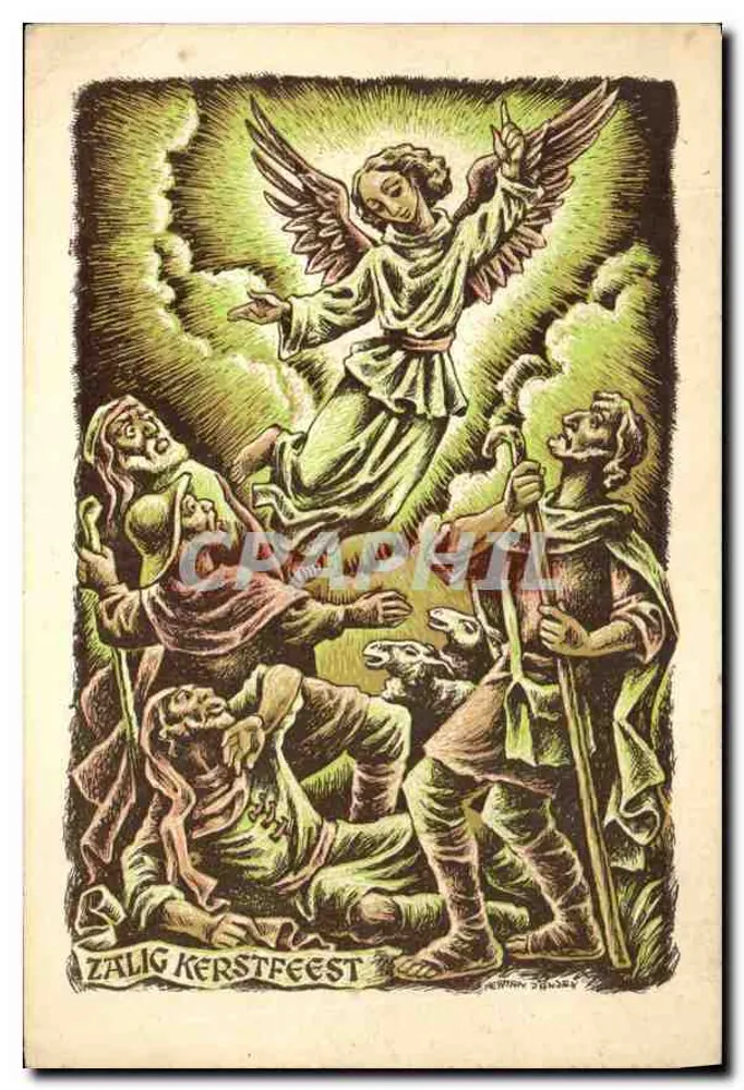 ईसा मसीह के जन्म के समाचार देने वाला एंजेल — जालीग कर्स्टफेस्ट — प्रकाशक ग्राफिल - आगे
