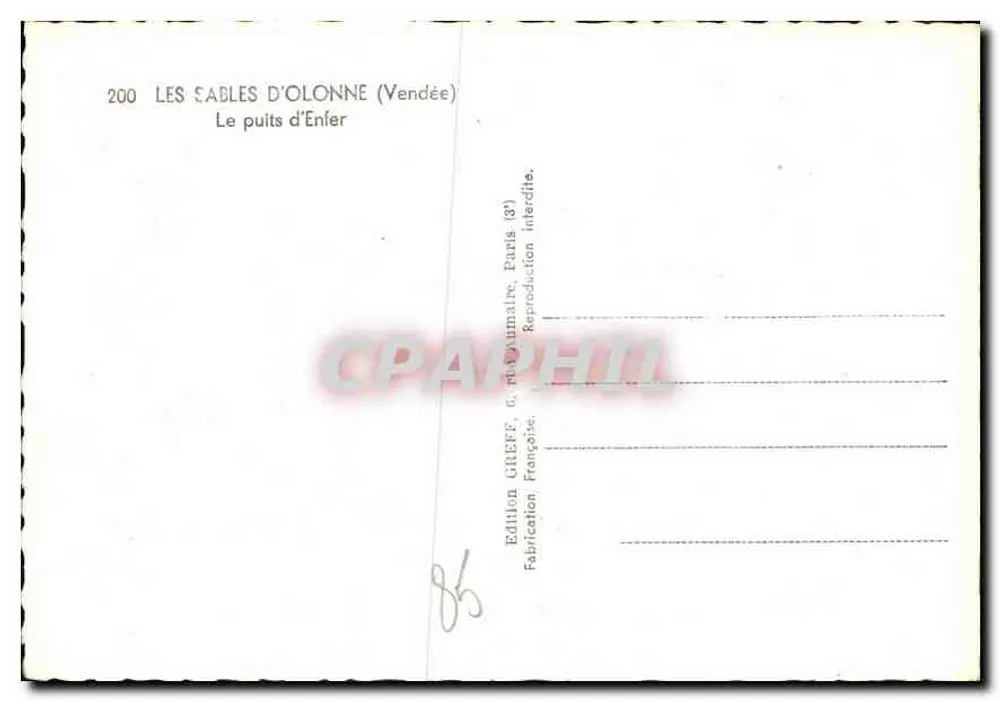 लेस सेबल्स डी ओलॉन (वेंडे) — एनफेर का कुआं — एडिशन ग्रेफ़ - पीछे