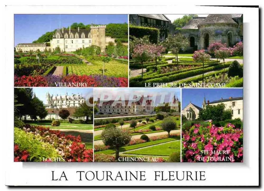 Villandry, O Priorado de Saint-Cosme, Loches, Chenonceau, Ste Maure de Touraine — A Touraine Fleurie — M.G. Editions - Frente