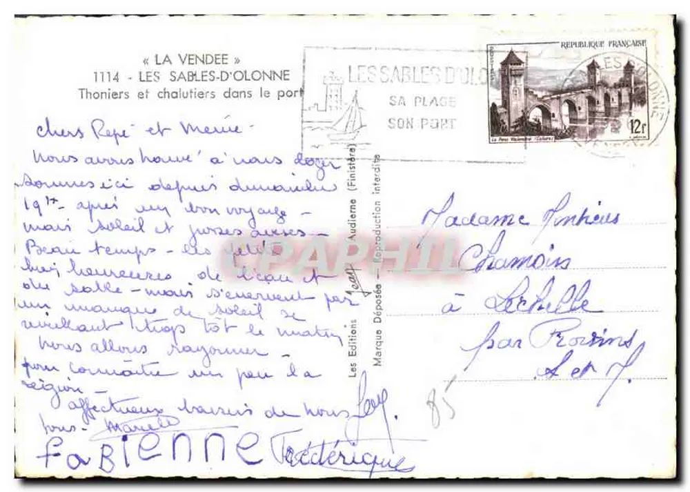 Les Sables-d'Olonne — Thoniers und Chalutiers am Hafen — Les Éditions Jean - Rückseite