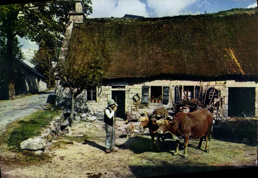 Granja con techo de paja — Rians — Impreso por IRIS - Anverso