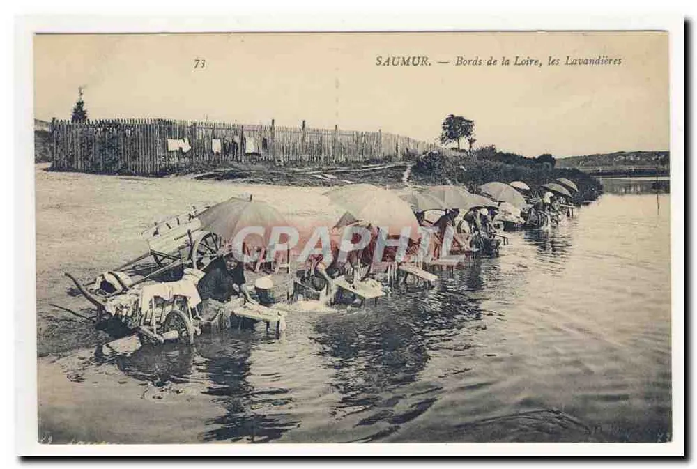 Saumur — Ufer der Loire, die Wäscherinnen — Verlag Graphphil, Nr. 73 - Vorderseite