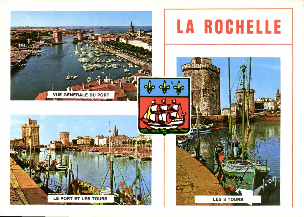 La Rochelle — Allgemeiner Blick auf den Hafen, der Hafen und die Türme, die drei Türme — Éditions Art Lyon - Vorderseite