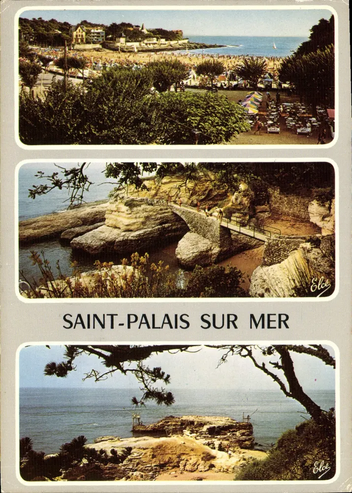 Saint-Palais sur Mer — vista da praia e do ponte da Corniche — Editor Elée, n° 7414 - Frente