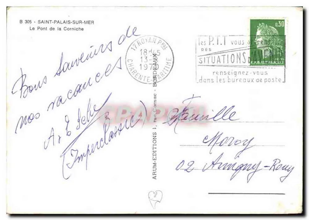 Saint-Palais-sur-Mer — O Ponte da Corniche — ARUM-ÉDITIONS - Verso