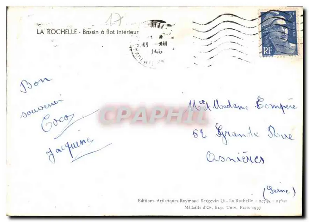 La Rochelle — Bassin à flot intérieur — Ramuntocho - Verso