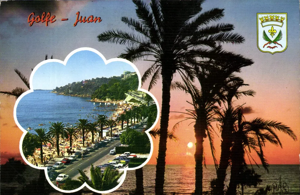 Golfe-Juan — vista da praia ao pôr do sol — Les Éditions MARS - Frente