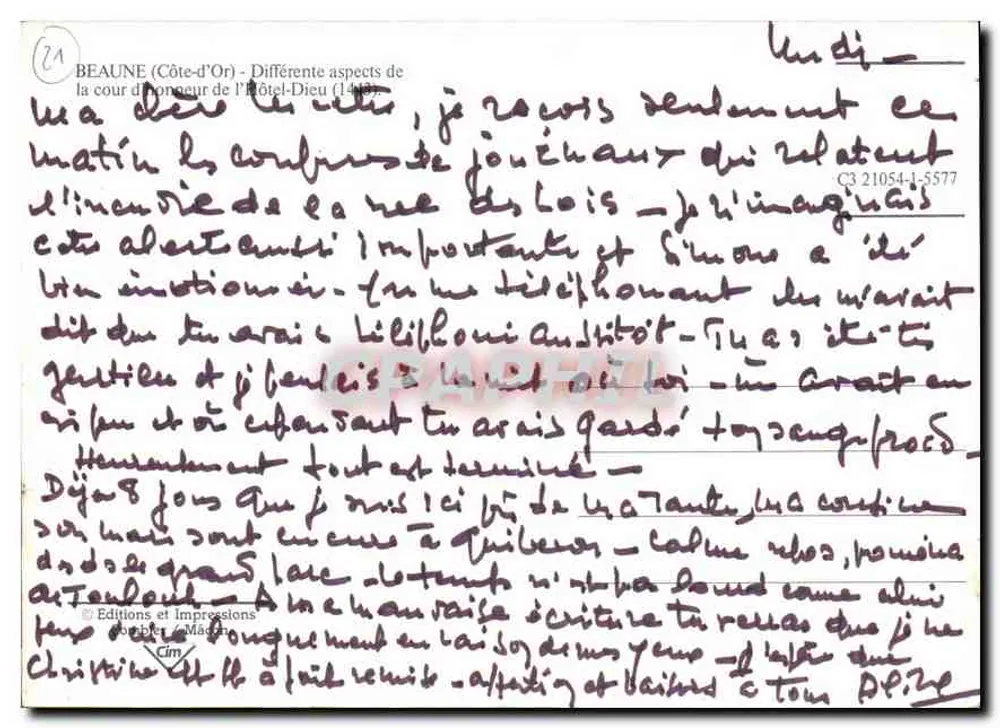 Beaune — a cour do Hôtel-Dieu — Edições e Impressões - Verso