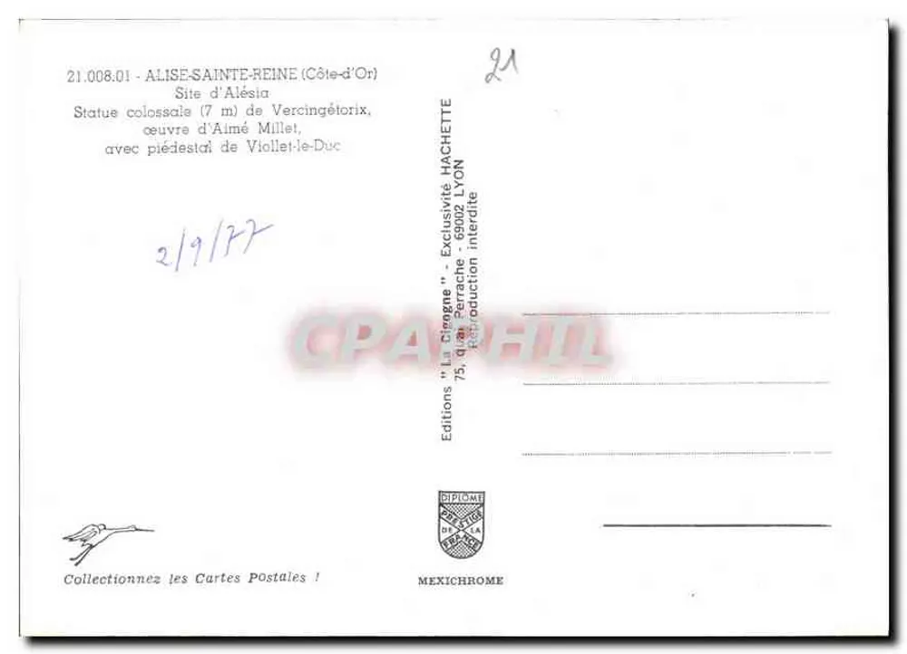 Alise-Sainte-Reine — Der Ort von Alésia — Éditions 'La Cingrime' Hachette - Rückseite