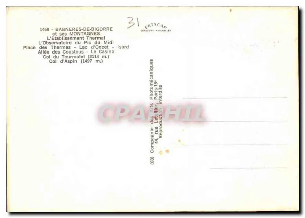 Bagnères-de-Bigorre — Montanhas e locais — Editor EKTACAP - Verso