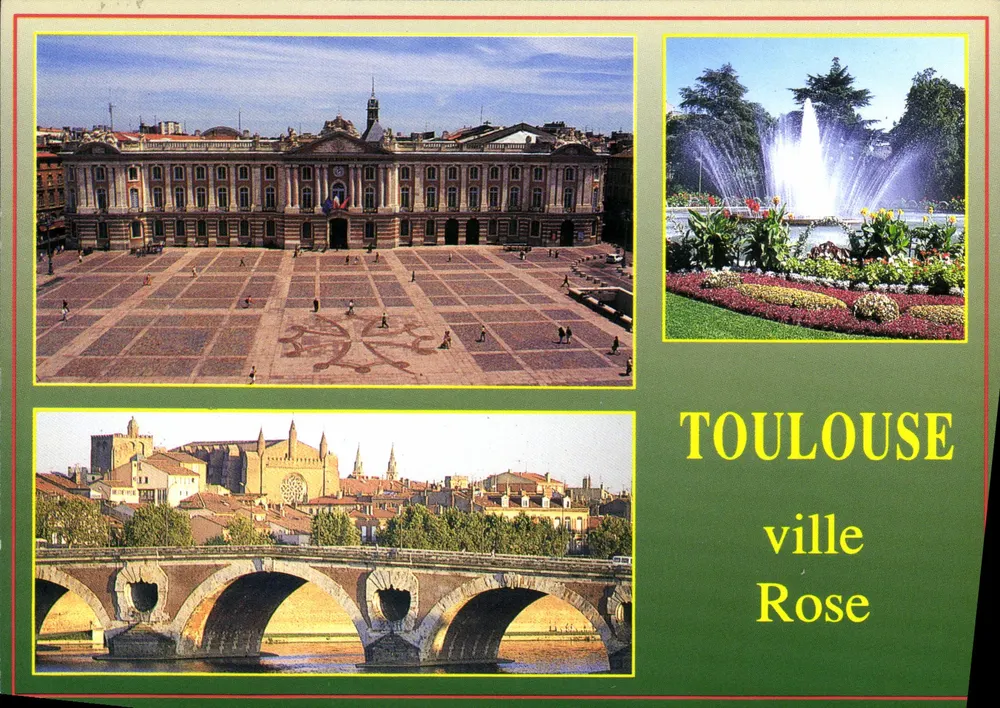 Toulouse, a cidade rosa — vista aérea do Capitole, da Garonne e dos espaços verdes — S.A. APA-POUX - ALBI - Frente