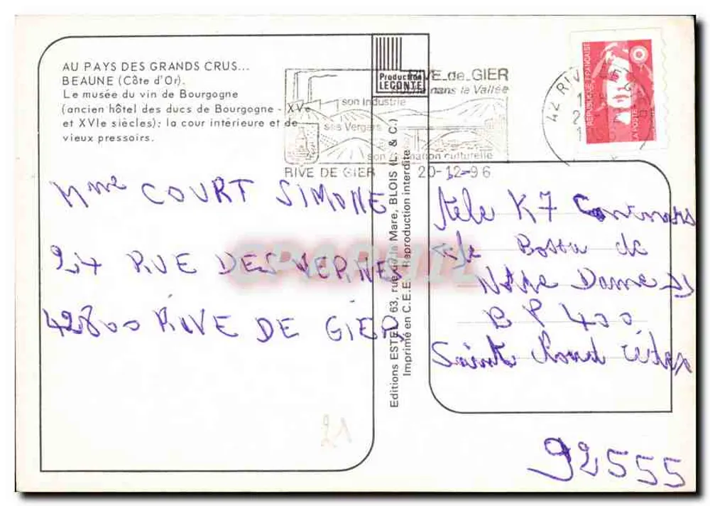 Beaune — O Museu do Vinho — Editor Estel - Verso