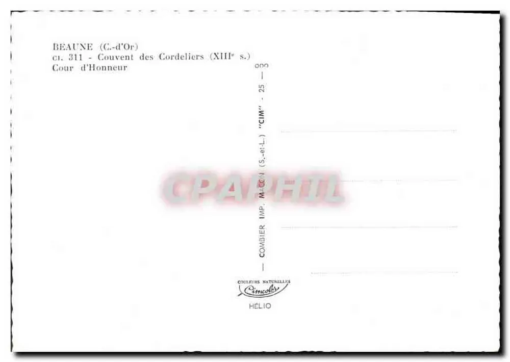 Beaune (Côte-d'Or) — Konvent der Cordeliers (13. Jahrhundert) — Cour d'Honneur — CIM - Rückseite