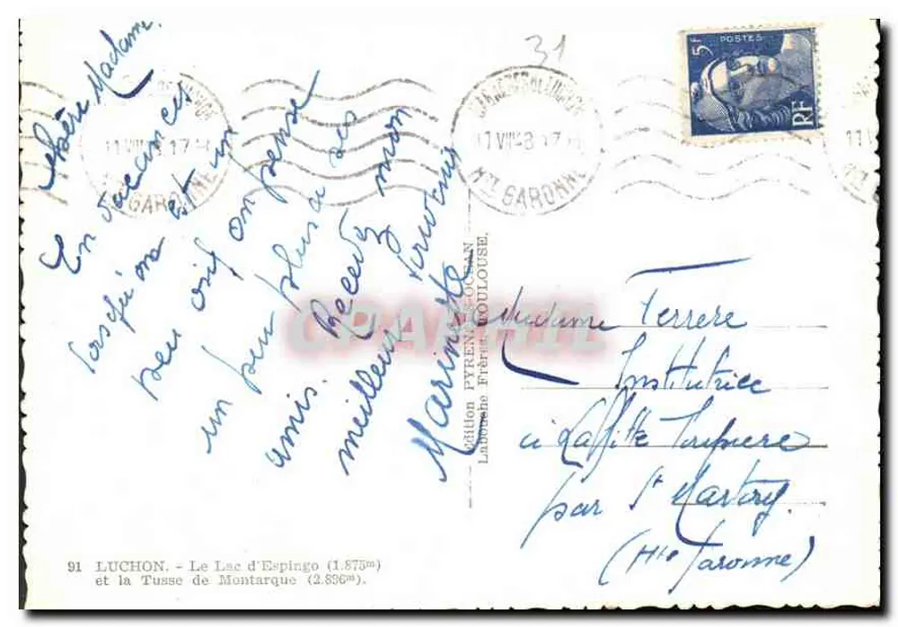 See Espingo und Tousse de Montarque — Verlag Elfe, n°91 - Rückseite
