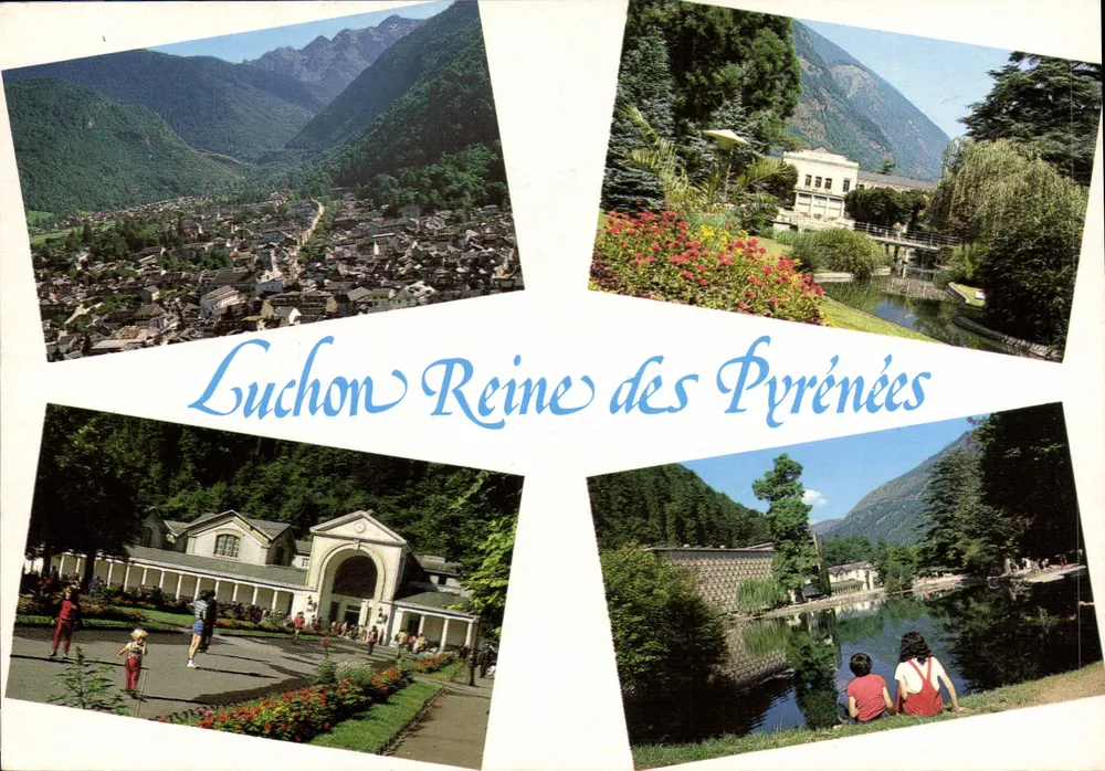 Luchon Rainha dos Pirineus — vista panorâmica e atrações turísticas — clichê J. Bergey, Ed. Art-Dapo - Frente