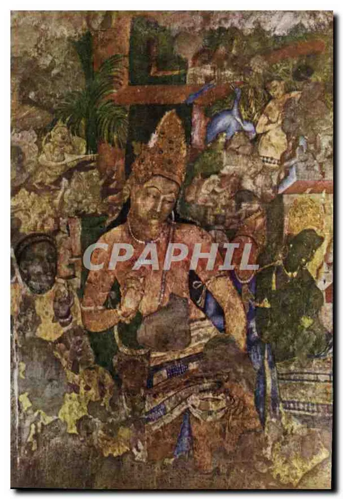 Bodhisattva Padmapani — Grotta 1, Grotte di Ajanta — Prodotto dalla Maharastra Tourism Development Corporation, Bombay - Recto