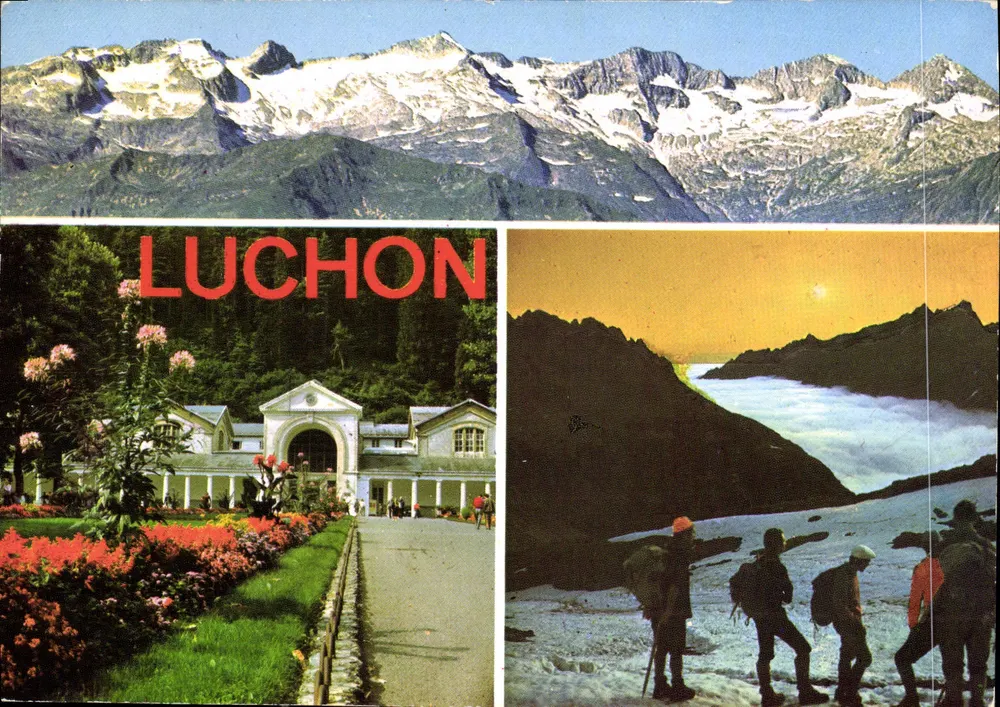 Luchon — Panoramablick und Thermalbad — Verlag Tourism Luchon, Seriennummer nicht sichtbar - Vorderseite