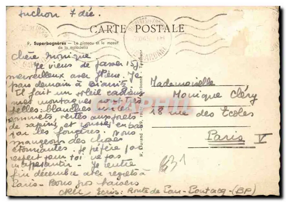 Superbagnères — O plateau e o maciço da Maladetta — editor Narba - Verso