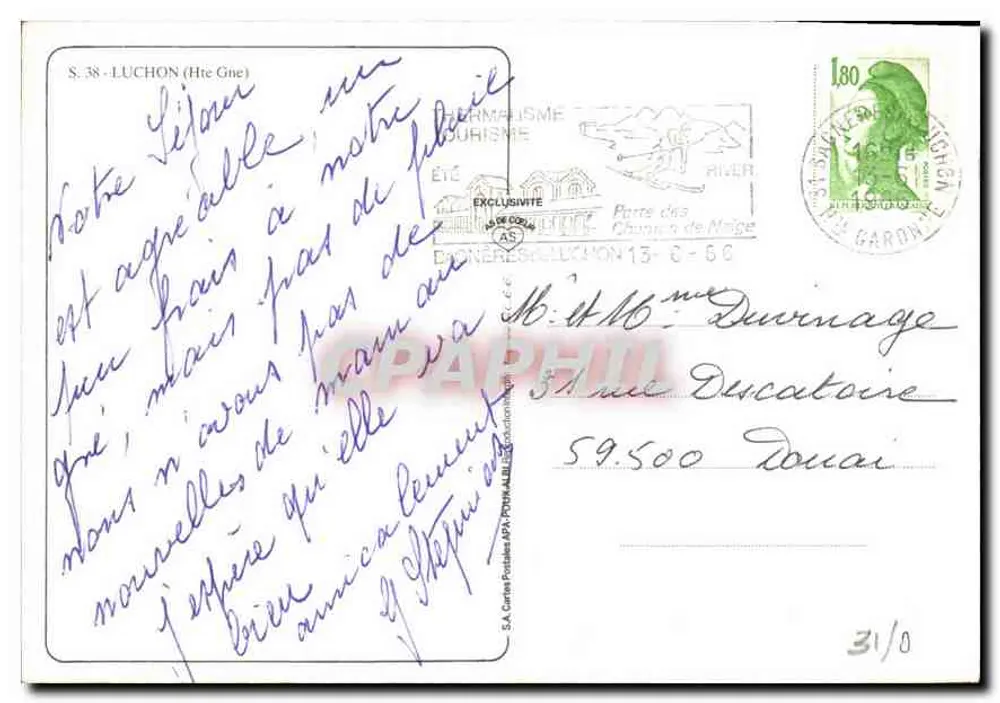 Luchon — Amities de Luchon — editor S.A. Cartes Postales - Verso