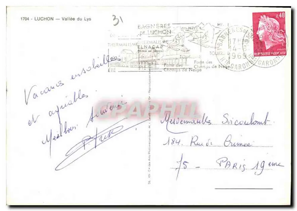 Luchon — Vale do Lys — Editor Cap - Verso