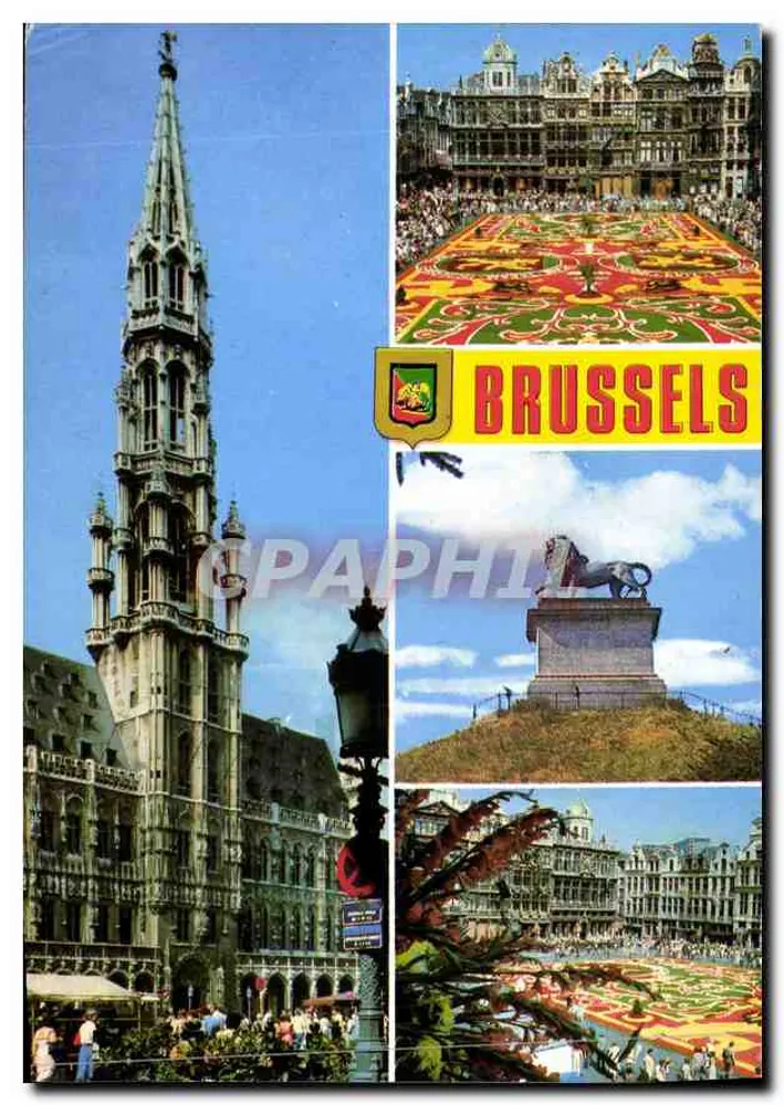 Brüssel — Ansicht der Grand-Place und des Glockenturms — Verlag B. van Mieghem, Seriennummer nicht sichtbar - Vorderseite