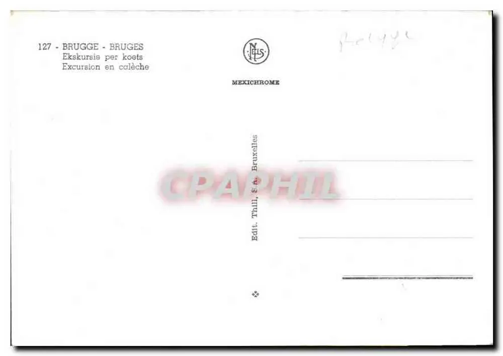 Bruges — Excursão em carruagem — Iris, Bruxelas, n°127 - Verso