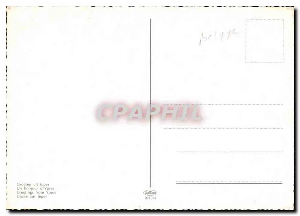 Ieper-Ypres — Herinnering — Kellert 1043/4 - Achterkant