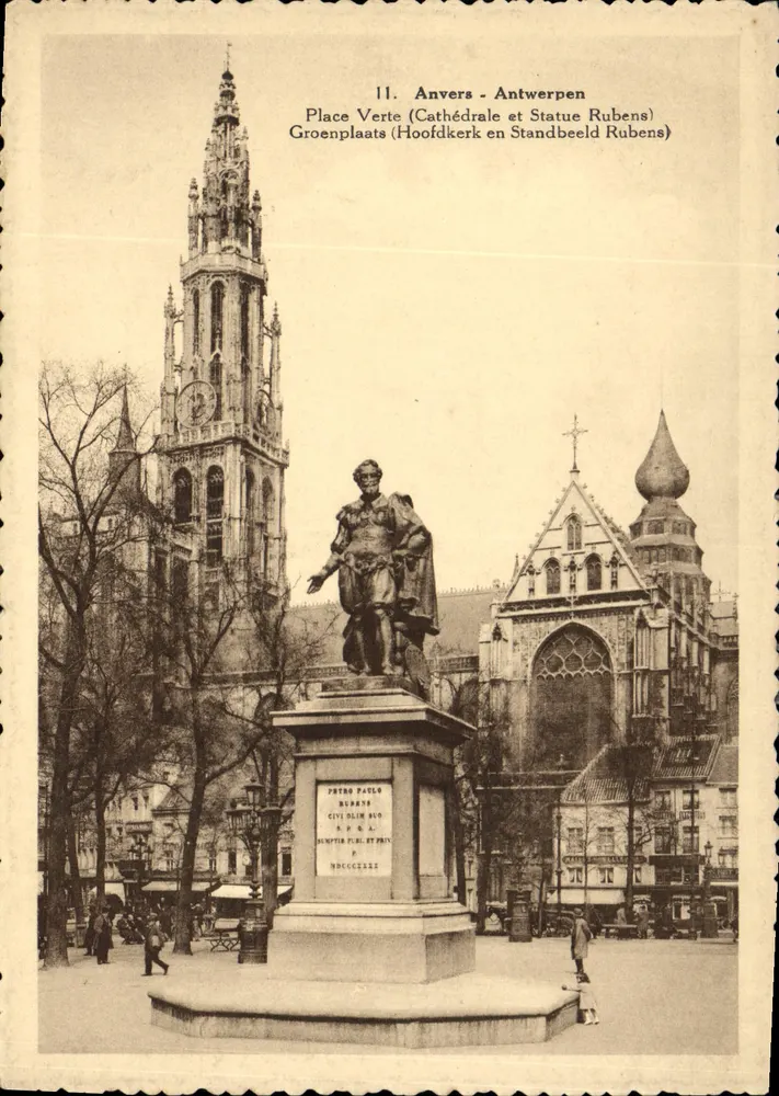 Antwerpen - Antwerpen — Grünplatz (Dom und Rubens-Statue) — R. Van Loo, Avenue De Keyser - Vorderseite