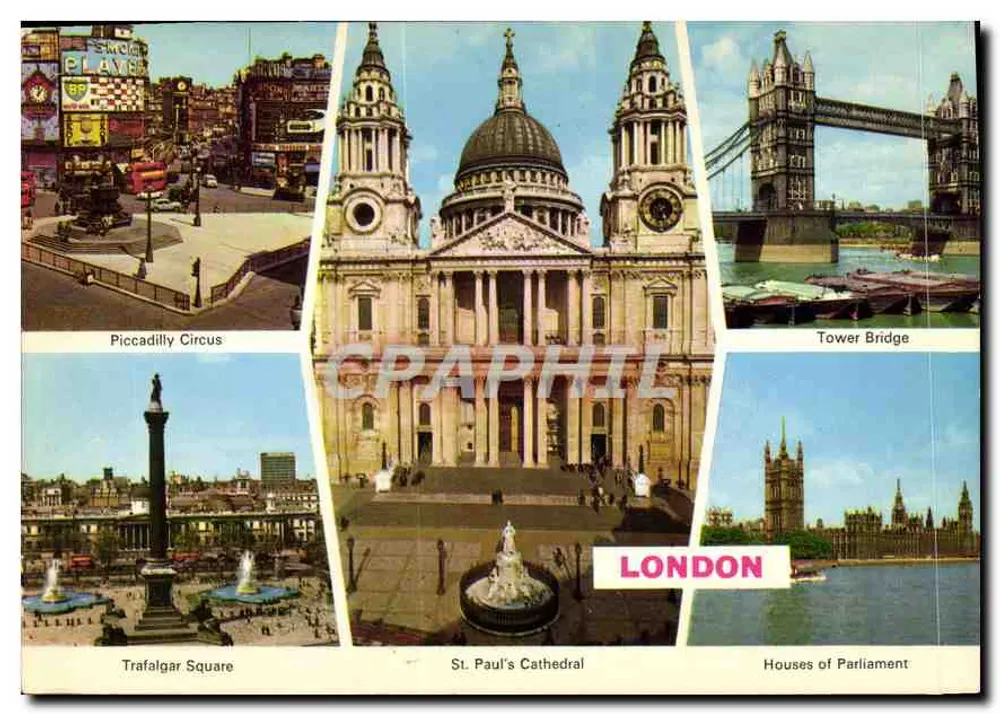 Londres — vista panorâmica — Charles Skilton's Postcard Series n°613 - Frente