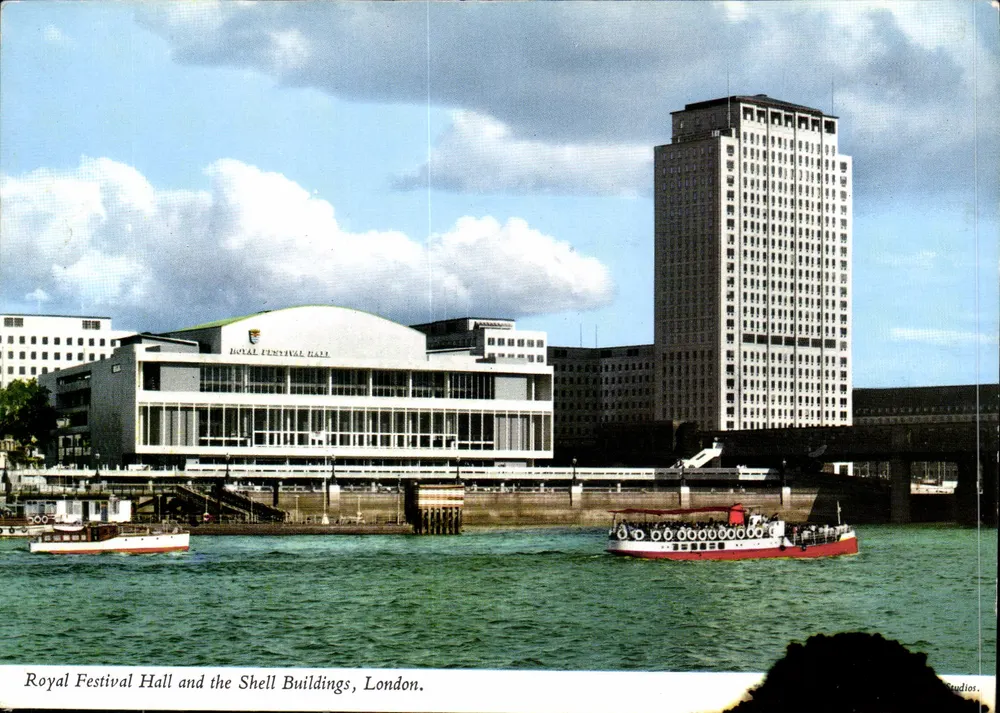 Royal Festival Hall und Shell-Gebäude, London — John Hinde Studios - Vorderseite