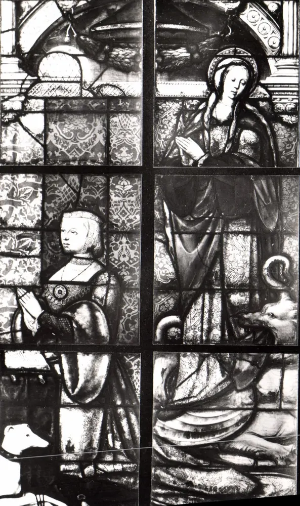 Glasfenster — Margarete von Österreich und Heilige Margarete — Service Commercial Historiques - Vorderseite