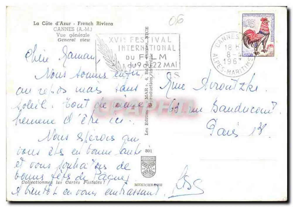 Cannes — Vista geral — Edições MARA 4, n° 801 - Verso