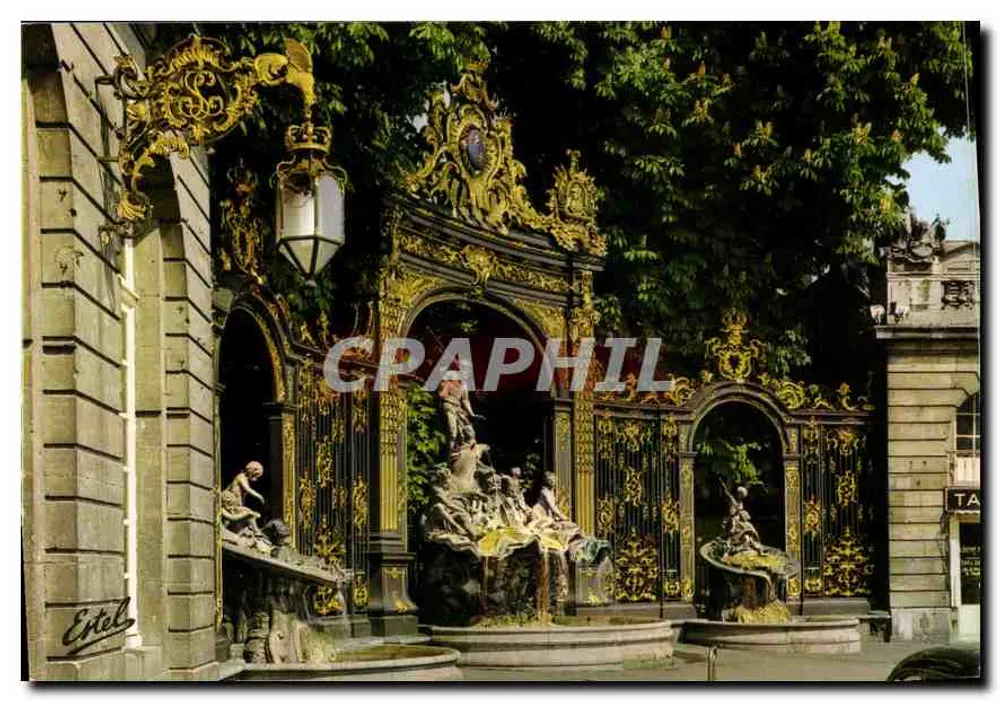Nancy - Place Stanislas — Fontein van Neptunus, werk van Barthélémy Guibal (1752-1756) — Uitgever Estel & Cie - Voorkant
