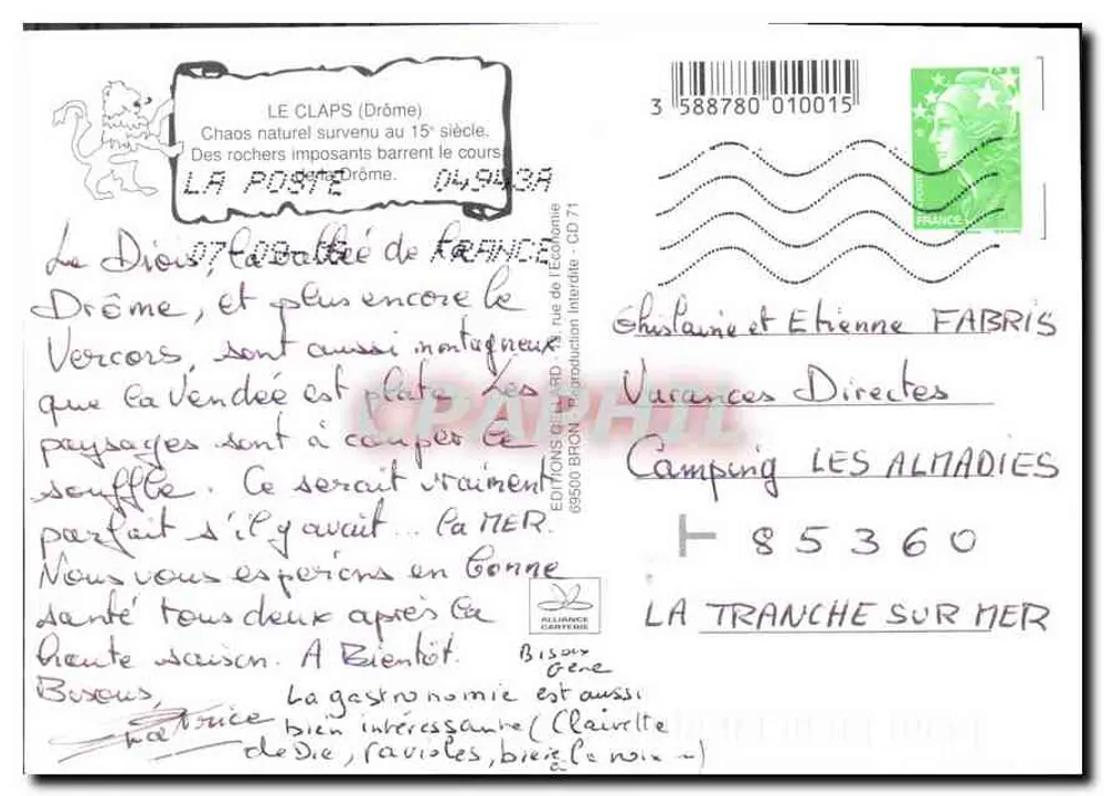 Le Claps e o Salto da Drôme — Éditions Bron - Verso