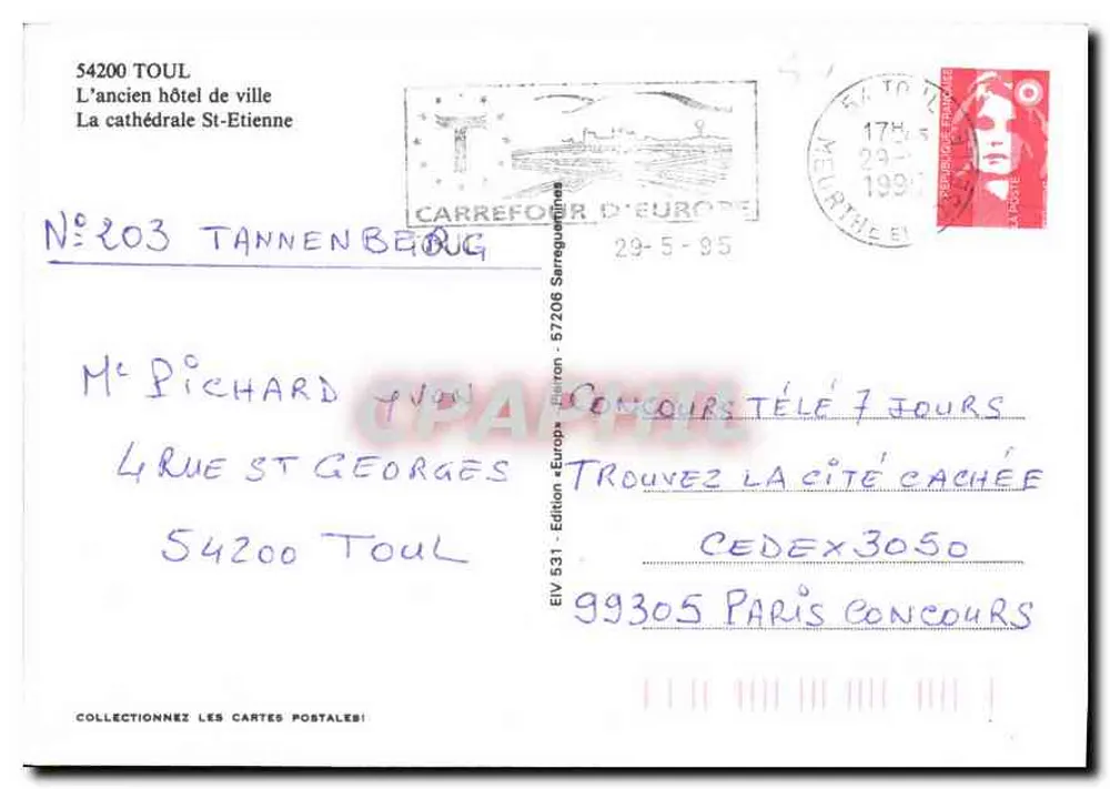 Toul — Kathedrale Saint-Étienne — EIV 531 - Edition - Europ - Rückseite