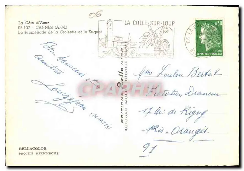 Die Côte d'Azur — Cannes (A.M.) — Die Promenade de la Croisette und der Suquet — Éditions Nice - Rückseite