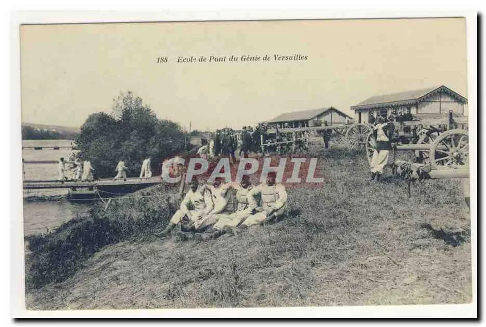 Schule für Ingenieurwesen in Versailles — Schüler und militärisches Gerät — 188 - Vorderseite