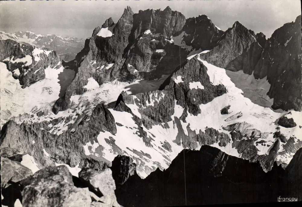 Südseite der Melje (3987 m) — Ansicht der Grande Ruine (3765 m) — Verlag L. Francou, Briançon - Vorderseite