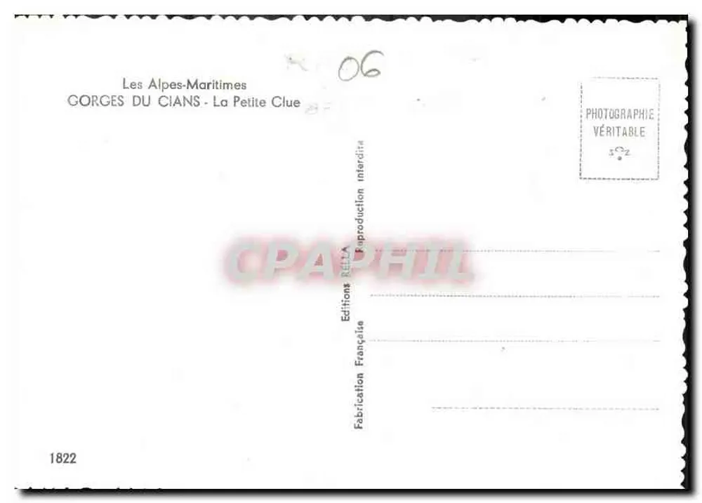 Gorges du Cians — Die kleine Clue — Éditions RÉLLA - Rückseite