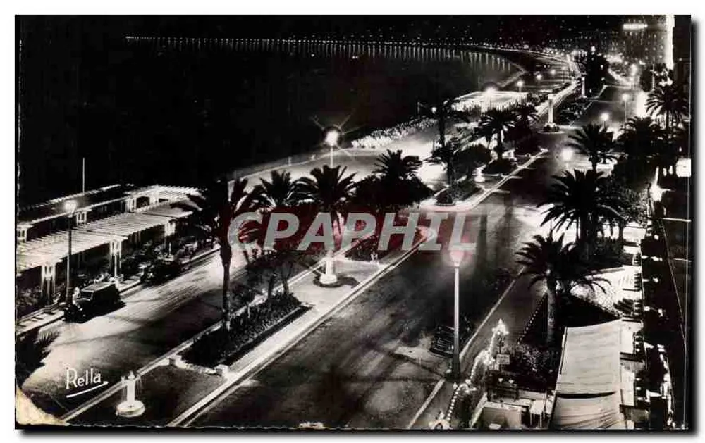 Nice - La promenade des Anglais la nuit — Éditions Rella - Vorderseite