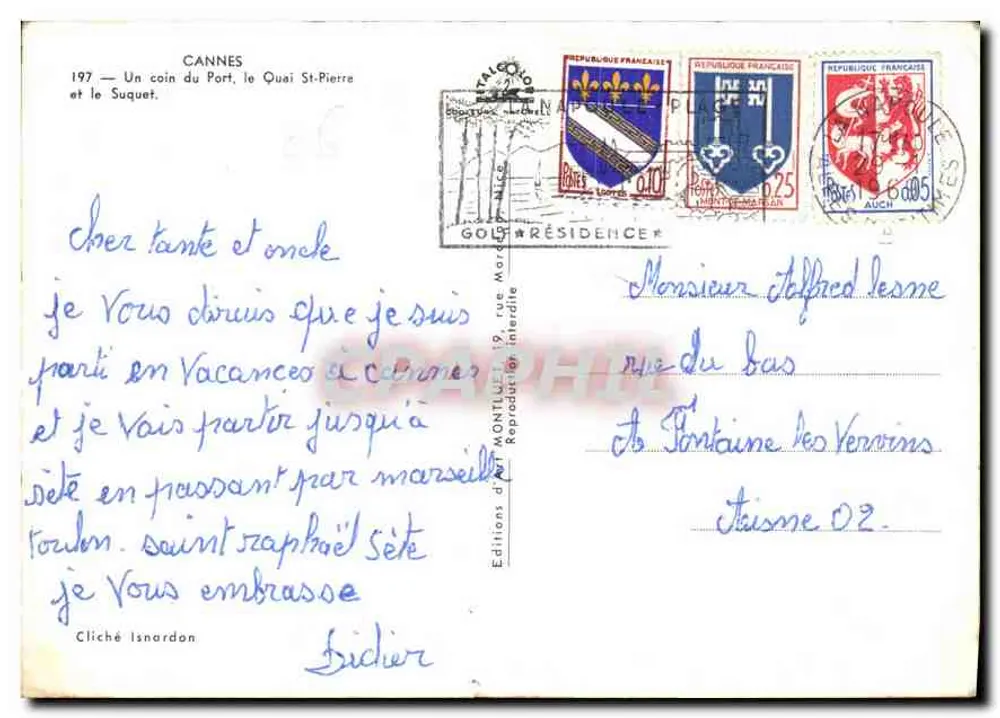 Cannes — Le Quai Saint-Pierre und der Suquet — Editions de la Résidence - Rückseite