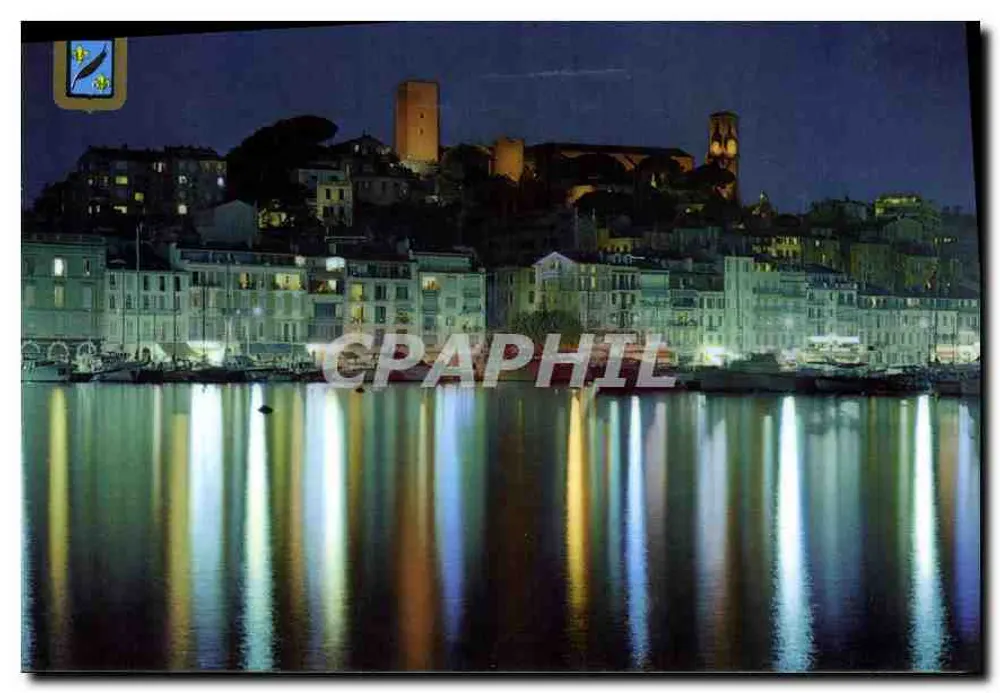 Cannes in der Nacht — Quai Saint-Pierre und der Suquet — Verlag: Sté. Altari, Nice - Vorderseite